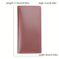 Brown Business Card Holder Men PU Leather Wallet 12 Slots 2 Note Positions