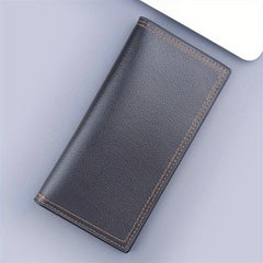 Brown Business Card Holder Men PU Leather Wallet 12 Slots 2 Note Positions
