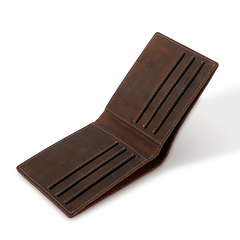Short Cow Leather Men's Wallet First Layer Cowhide Clip