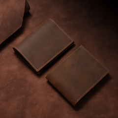 Short Cow Leather Men's Wallet First Layer Cowhide Clip