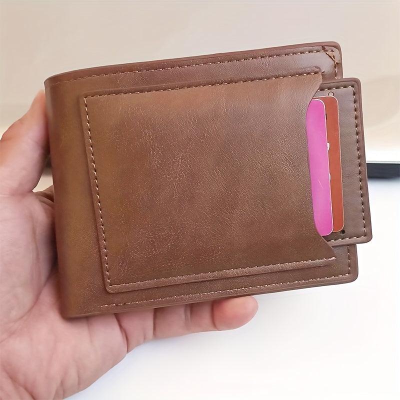 Men's PU Leather 3-Fold Wallet with Card Slots Coin Purse