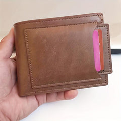 Men's PU Leather 3-Fold Wallet with Card Slots Coin Purse