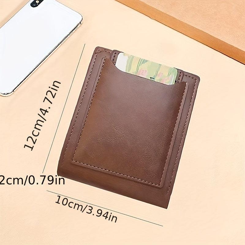 Men's PU Leather 3-Fold Wallet with Card Slots Coin Purse