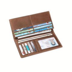 RFID Blocking Men's Leather Wallet Credit Card Holder Long Wallet