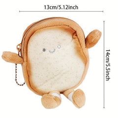 Toast Coin Purse Storage Bag Earphone Holder Card Pouch