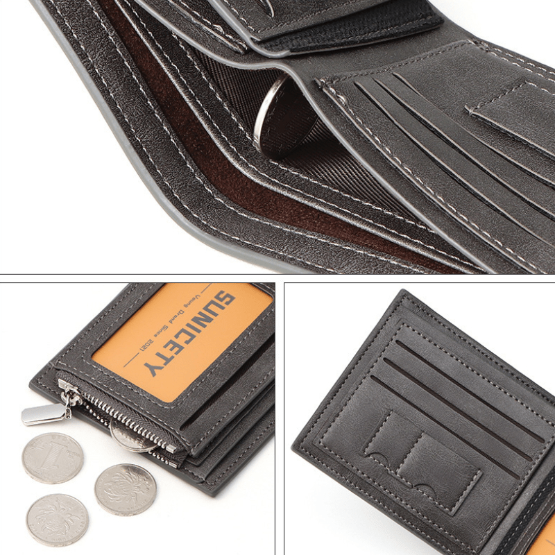 Men's Business Short Wallet Coin Purse Card Holder Money Clip