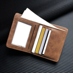 Vintage Cat Print Men's Cropped Canvas Wallet