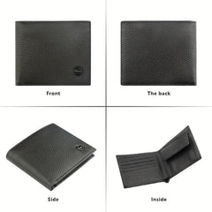 Men's RFID Anti-theft Wallet Short Money Clip Vintage Leather Card Holder