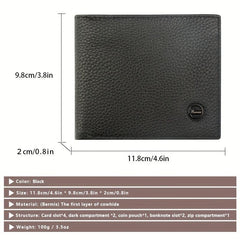 Men's RFID Anti-theft Wallet Short Money Clip Vintage Leather Card Holder