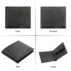 Men's RFID Leather Short Wallet Money Clip Vintage Card Holder
