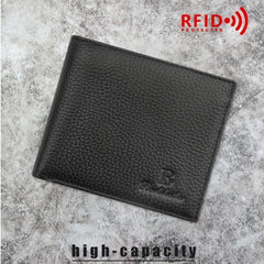 Men's RFID Leather Short Wallet Money Clip Vintage Card Holder