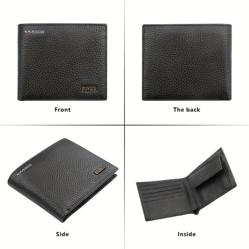 Men's RFID Leather Money Clip Wallet Vintage Card Holder Horizontal Wallet