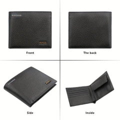 Men's RFID Leather Money Clip Wallet Vintage Card Holder Horizontal Wallet