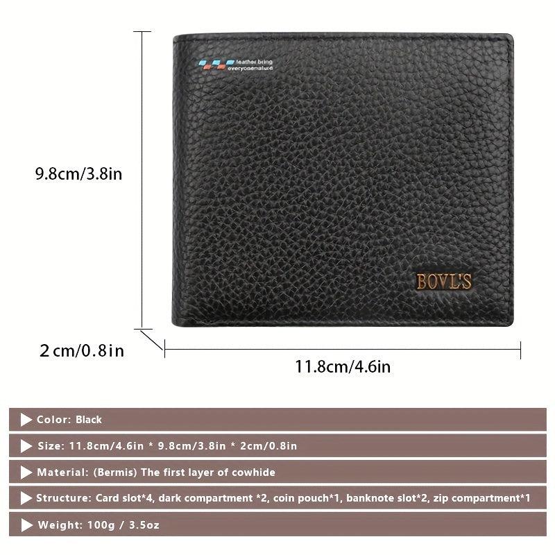 Men's RFID Leather Money Clip Wallet Vintage Card Holder Horizontal Wallet