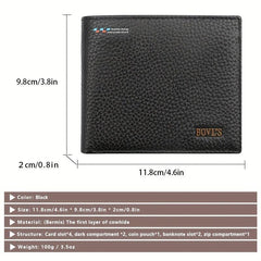 Men's RFID Leather Money Clip Wallet Vintage Card Holder Horizontal Wallet