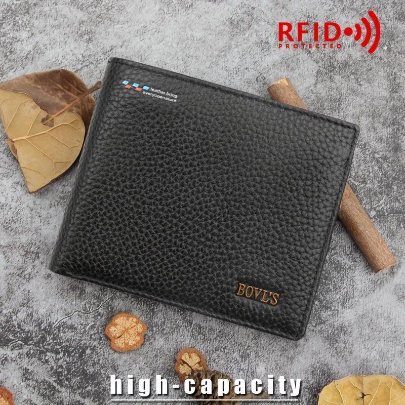 Men's RFID Leather Money Clip Wallet Vintage Card Holder Horizontal Wallet