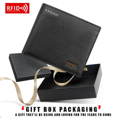 Men's RFID Leather Money Clip Wallet Vintage Card Holder Horizontal Wallet