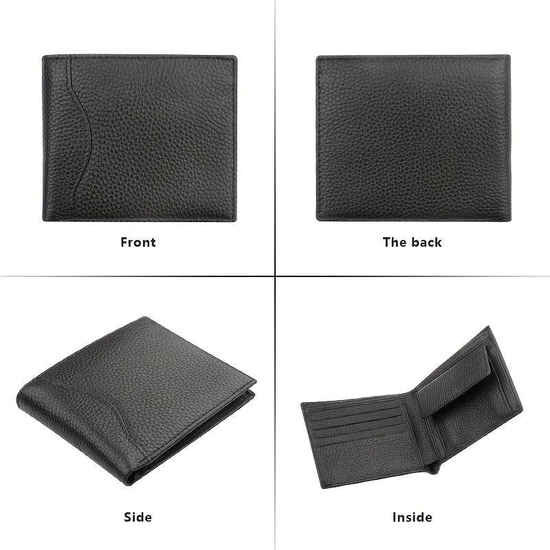 Men's Leather Money Clip RFID Card Holder Wallet