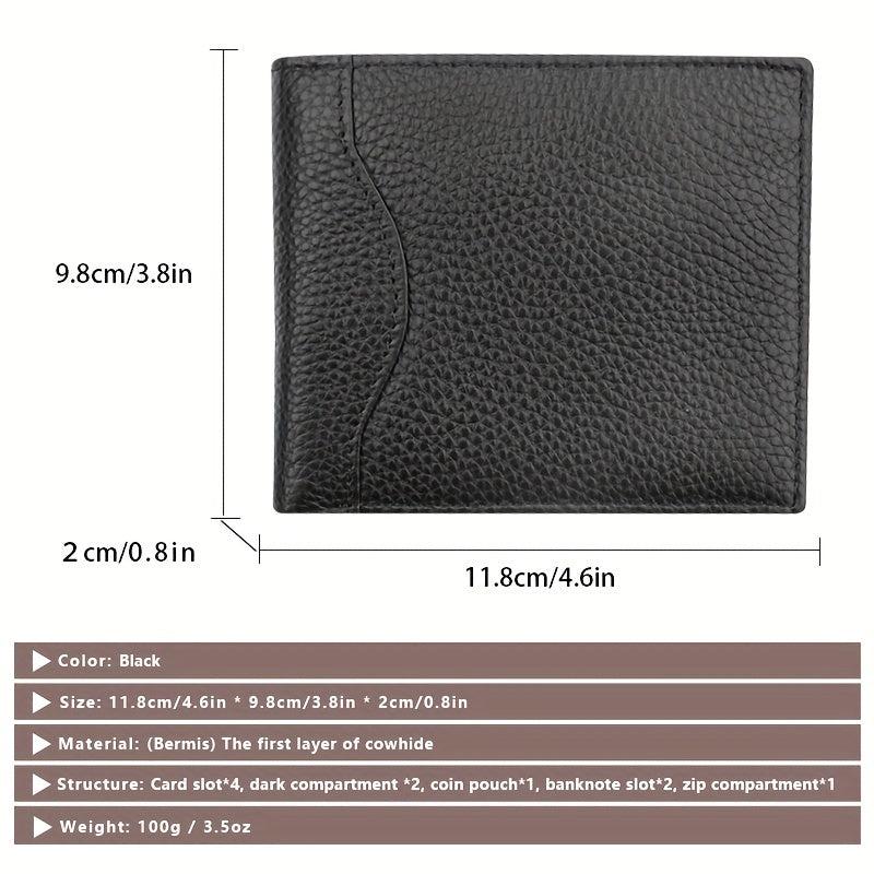 Men's Leather Money Clip RFID Card Holder Wallet