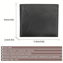 Men's Leather Money Clip RFID Card Holder Wallet