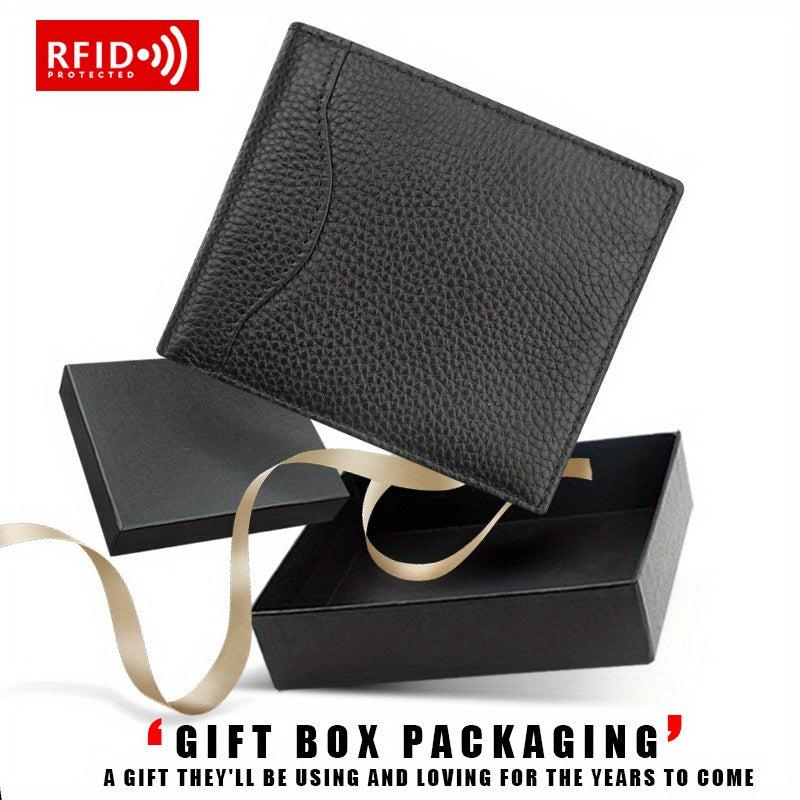 Men's Leather Money Clip RFID Card Holder Wallet