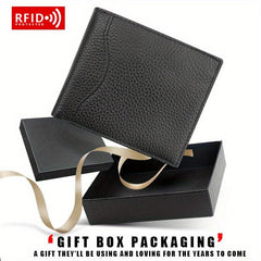 Men's Leather Money Clip RFID Card Holder Wallet