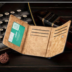 Men's Short Folding Wallet with Card Slots