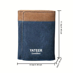 Men's Short Folding Wallet with Card Slots