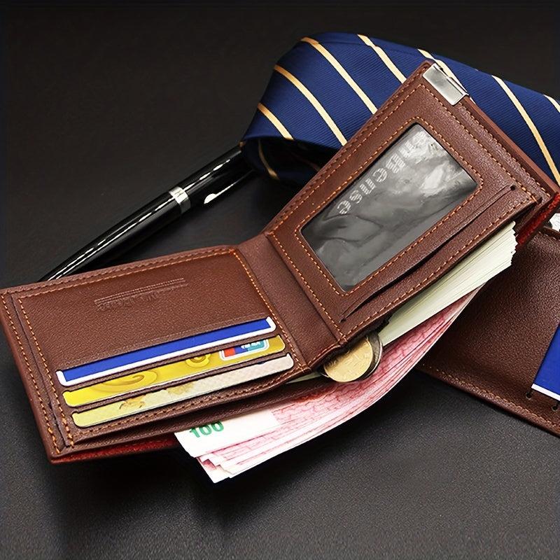 Men's Wallet Short Ultra thin Minimalist Leather Top Layer Cowhide Wallet
