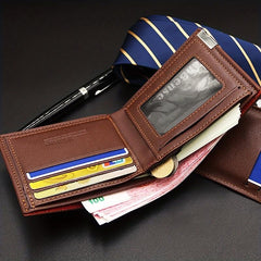 Men's Wallet Short Ultra thin Minimalist Leather Top Layer Cowhide Wallet