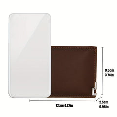 Men's Wallet Short Ultra thin Minimalist Leather Top Layer Cowhide Wallet