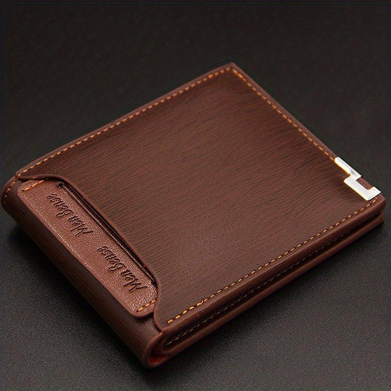 Men's Wallet Short Ultra thin Minimalist Leather Top Layer Cowhide Wallet