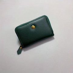 Leather Zipper Small Wallet