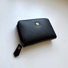 Leather Zipper Small Wallet