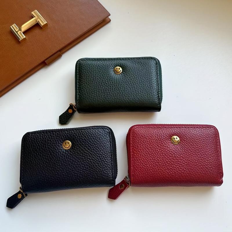 Leather Zipper Small Wallet