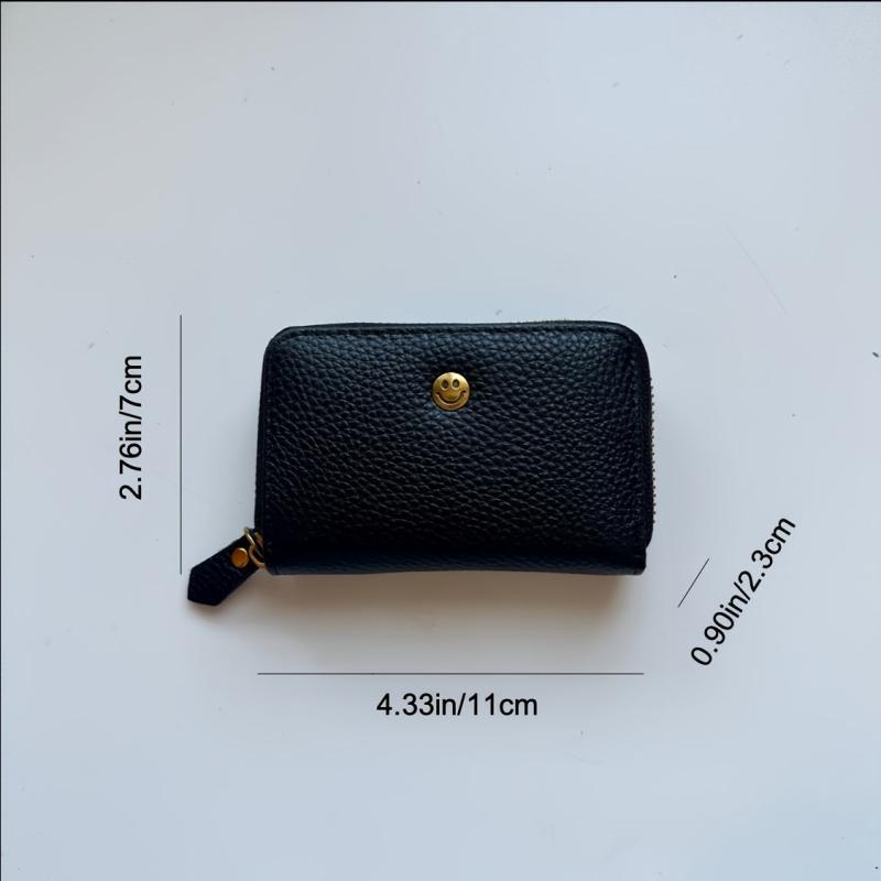 Leather Zipper Small Wallet