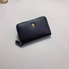 Leather Zipper Small Wallet