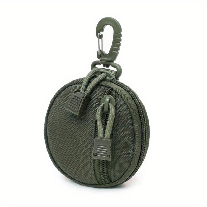 Round Key Coin Bag With Hook Key Holder Zipper Coin Purse Earphone Case