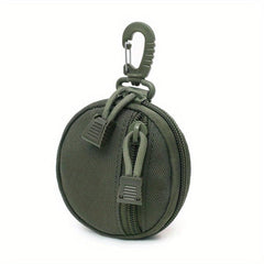 Round Key Coin Bag With Hook Key Holder Zipper Coin Purse Earphone Case
