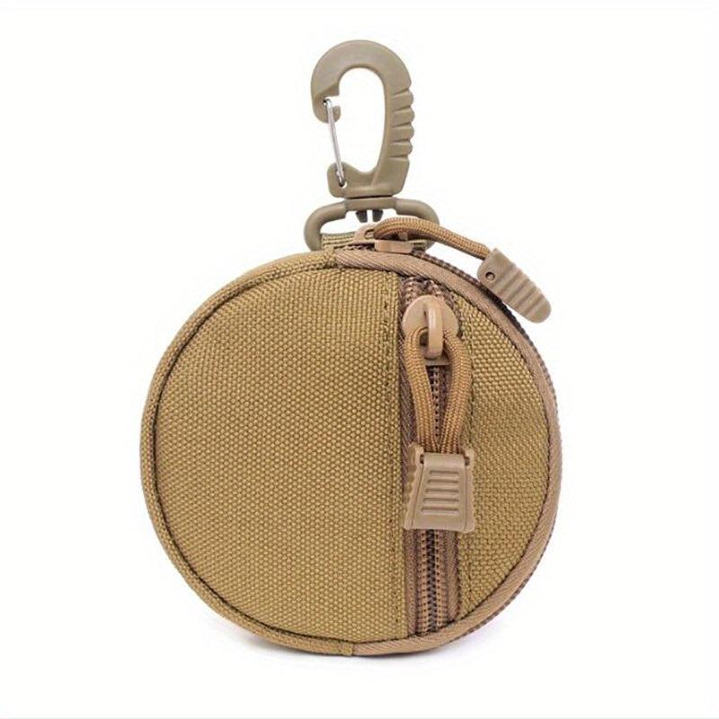 Round Key Coin Bag With Hook Key Holder Zipper Coin Purse Earphone Case