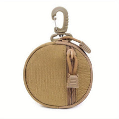 Round Key Coin Bag With Hook Key Holder Zipper Coin Purse Earphone Case