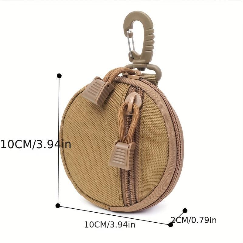 Round Key Coin Bag With Hook Key Holder Zipper Coin Purse Earphone Case
