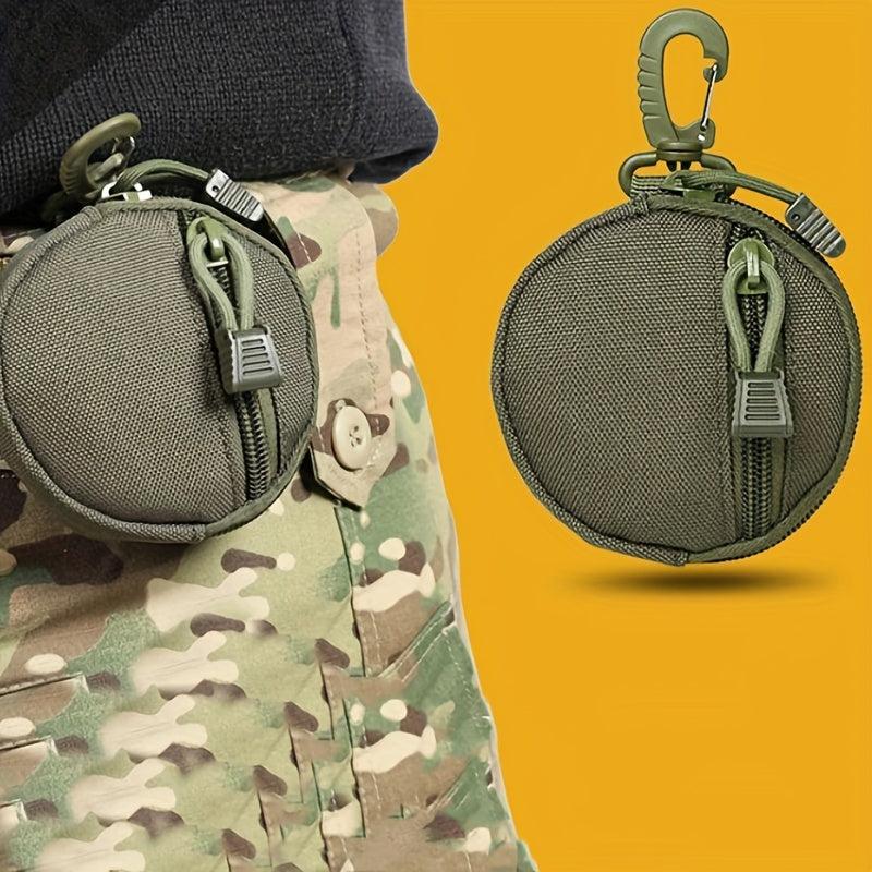 Round Key Coin Bag With Hook Key Holder Zipper Coin Purse Earphone Case