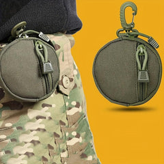 Round Key Coin Bag With Hook Key Holder Zipper Coin Purse Earphone Case
