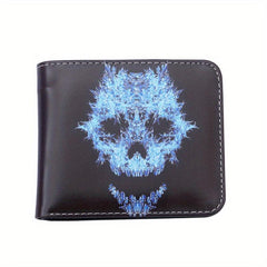 Men's Skull Pattern Short Wallet Bifold Wallet Coin Purse