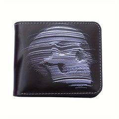 Men's Skull Pattern Short Wallet Bifold Wallet Coin Purse