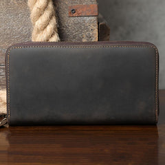 Vintage Leather Men's Long Wallet - Clutch Wallets For Men