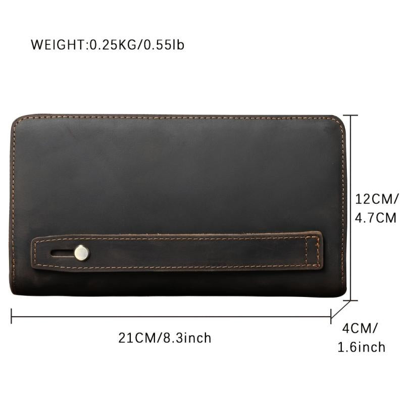 Vintage Leather Men's Long Wallet - Clutch Wallets For Men