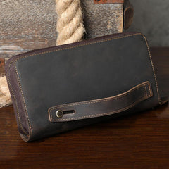 Vintage Leather Men's Long Wallet - Clutch Wallets For Men