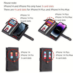 Dark Brown iPhone 14 S23 Wallet Case with Card Holder